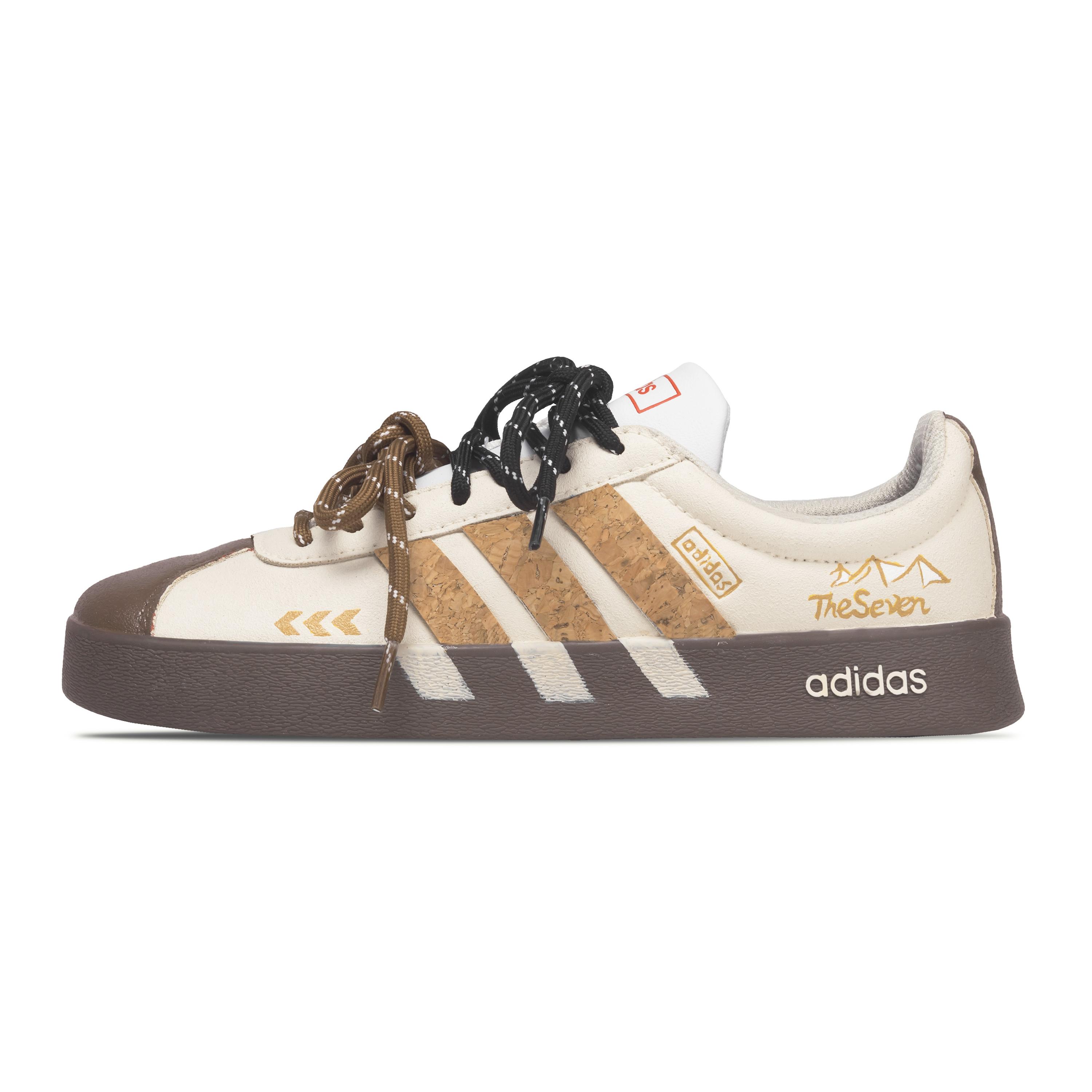 

Adidas VL COURT 2.0 Slip Resistant Abrasion Resistant Low top Skateboard Shoes Unisex Beige Brown JS3003(Team1420-) 37⅓