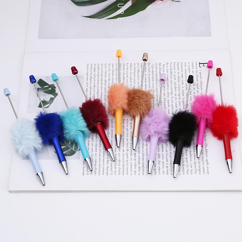 10Pcs Newest Colour Creative  Plush Ballpoint Pen Ballpoint Pen  DIY Ballpoint Pen Gift for Student Office Supplies