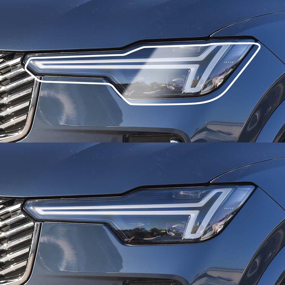 Premium High-Gloss Smoke Black TPU Car Headlight Protection Film for Volvo XC90 2016-2026 Pre-Cut PPF Anti-Scratch Vinyl Film