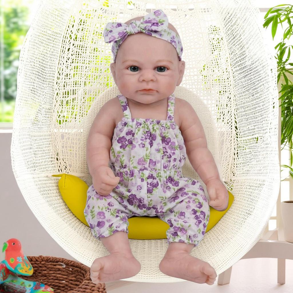 12" Purple Floral Romper Q-Elastic Elijah Reborn Silicone Doll - Perfect Child's Christmas Gift