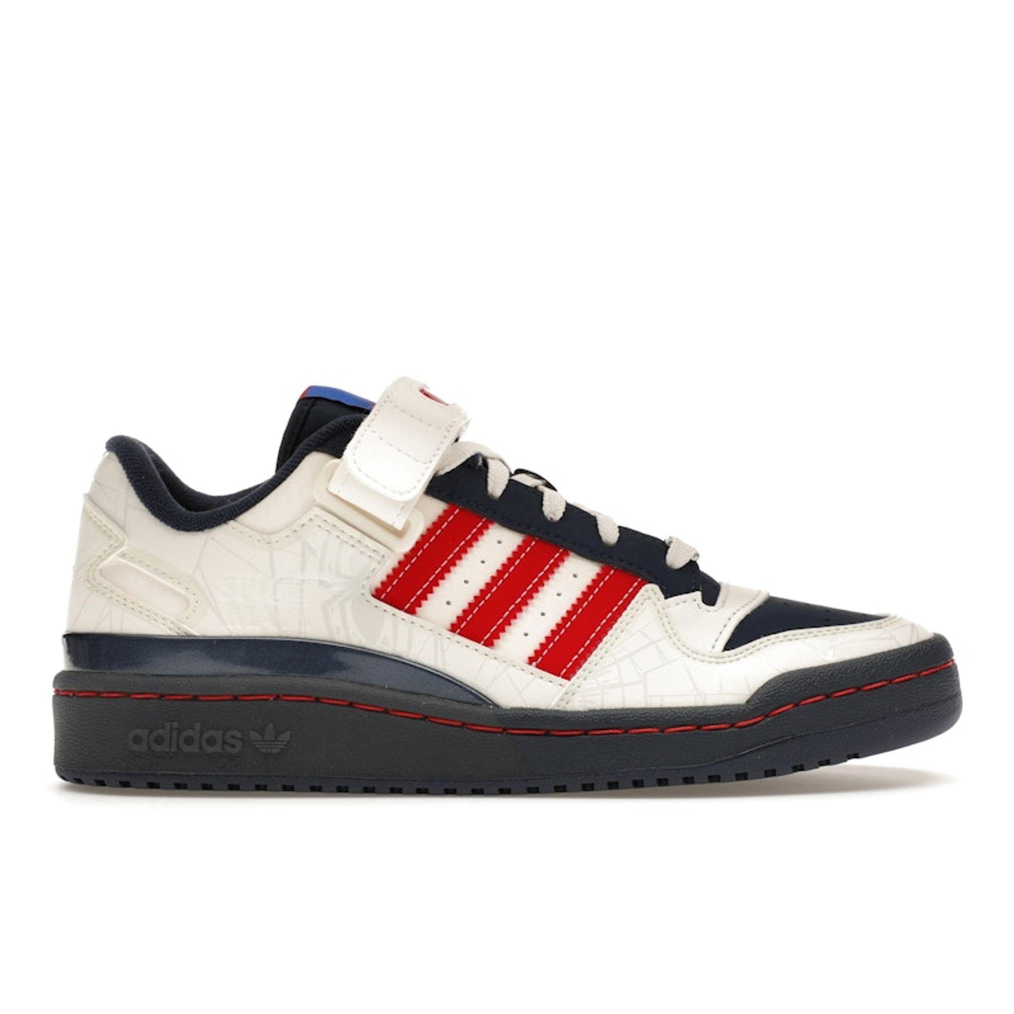 Marvel x adidas Forum Low Spiderman Sneakers Unisex Bianche Trasparenti-Bianche Rosso Solare IG3813 cm