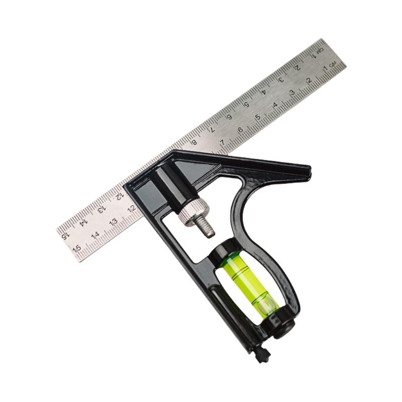 Professional Adjustable Angled Combination Square Ruler for Precise Woodworking Measurements Carpentry Measuring Tool