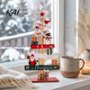 Christmas Showcase Display Items Tree Ornament, Wooden Letter Sign Decorative Solid Wood Holiday Ornaments Compact Stable Party Supplies for