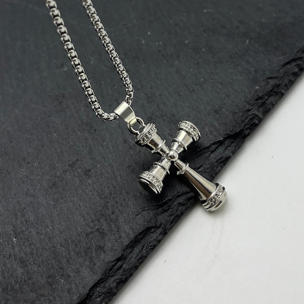 Men's Hot Selling Hip Hop Street Style Cross Pendant Necklace