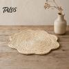 Placemat for Soup Pots Natural Corn Husk Placemat, Heat Resistant Non Slip Temperature Insulating Table Mat, Floral Design, Durable Grass Weaving
