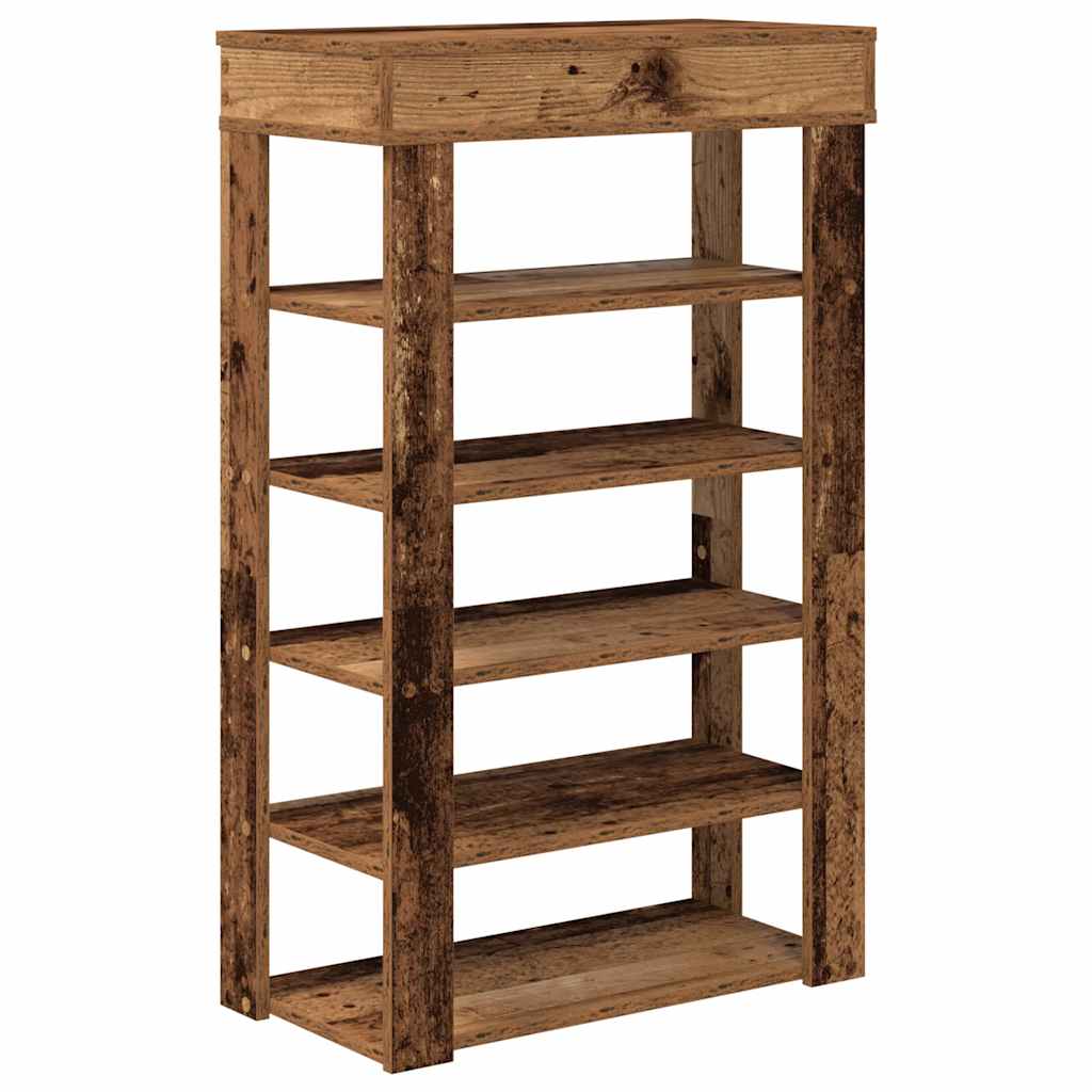 Shoe Rack Vintage Wood Look 60 x 30 x 98 cm Particleboard