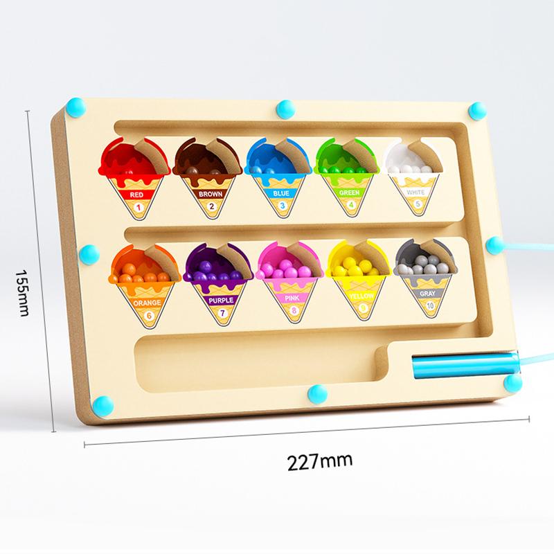 Wooden Color Shape Magnetic Maze Magnetic Sorting Travel Board Montessori Educational Learning Toys For Age 3+ Fine Motor Skills