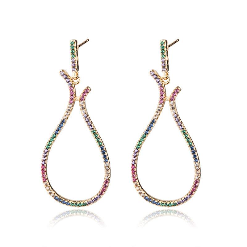 WNFU Women's Earrings, Gold Zircon, Copper