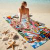 Classic Japanese element cartoon ONE PIECE Monkey D. Luffy beach towel outdoor camping vacation swimming beach towel outdoor absorbent bath towel Y6