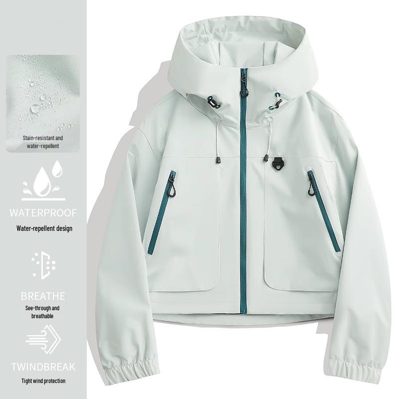 

Весенняя ветрозащитная водонепроницаемая куртка-ветровка с капюшоном для женщин и мужчин 2XL