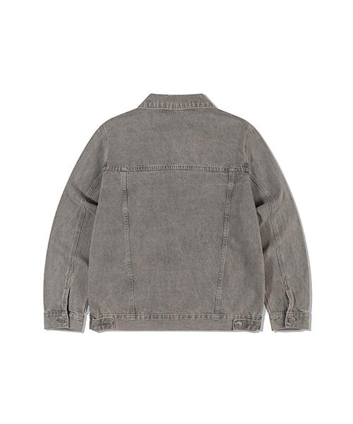 De Grand Matin Washed Denim Trucker Jacket_Grey