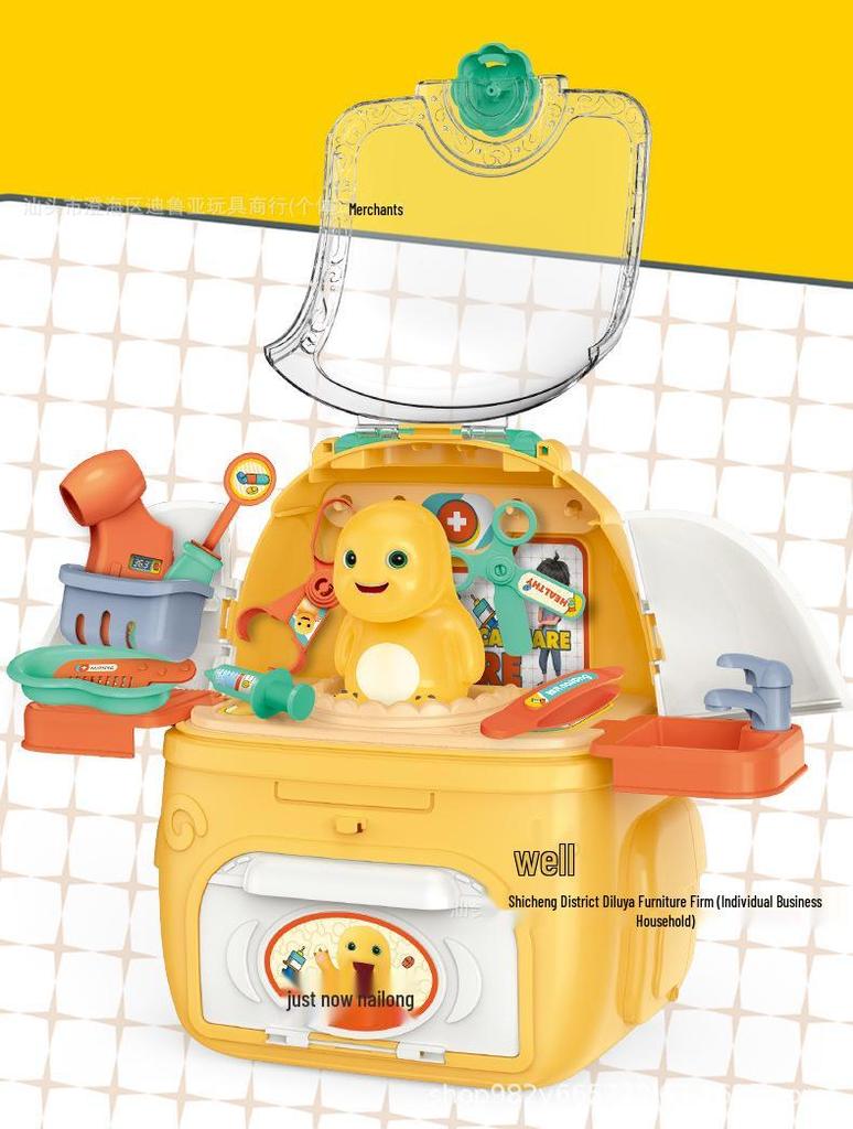 Licensed Mochachiu Naughty Dragon Playset: Medical, Care, House, Supermarket, Backpack - Kids' Toy Gift Set