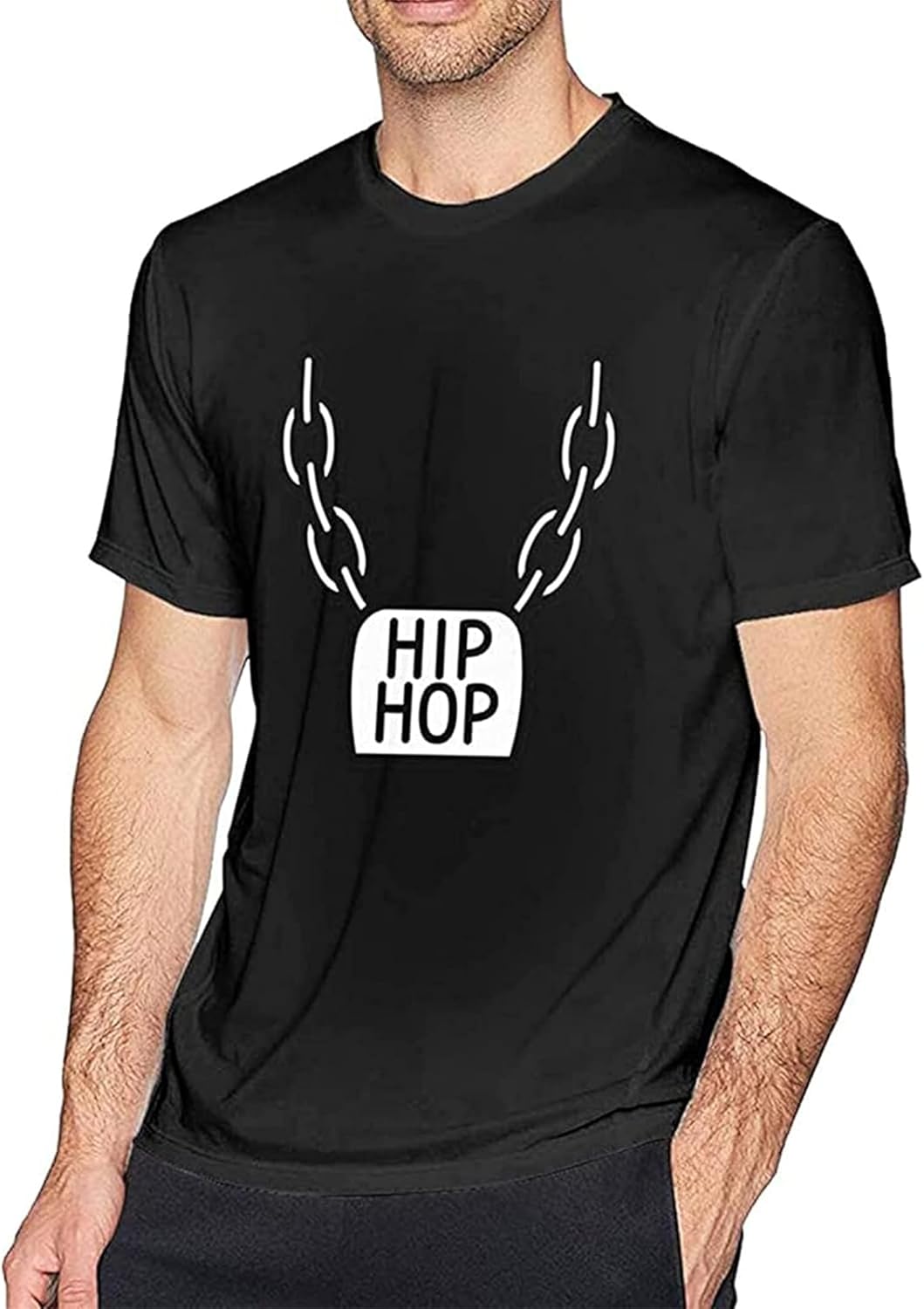 Hiphop Necklace Icon T-Shirt Mens Unisex Black Tees XXL чёрный