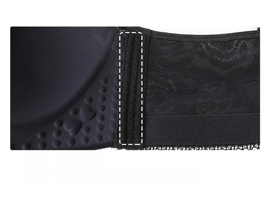 Sutien dantelat mărime mare fără sârmă cu închidere frontală, suport lateral și spate reglabil