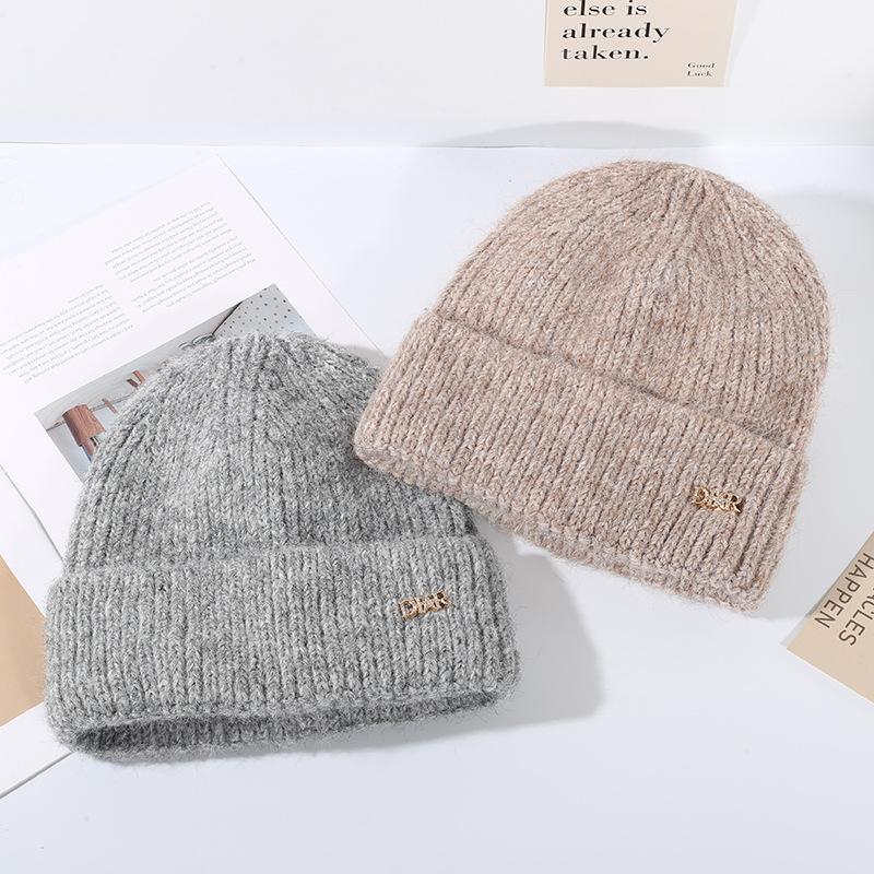 Hat Women's Warm Knitted Korean Edition Trendy Versatile Casual Look Small Thick Cross Border