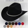 New light luxury top hat British cowboy hat Rhinestone gemstone accessories hat strap hat Panama hat