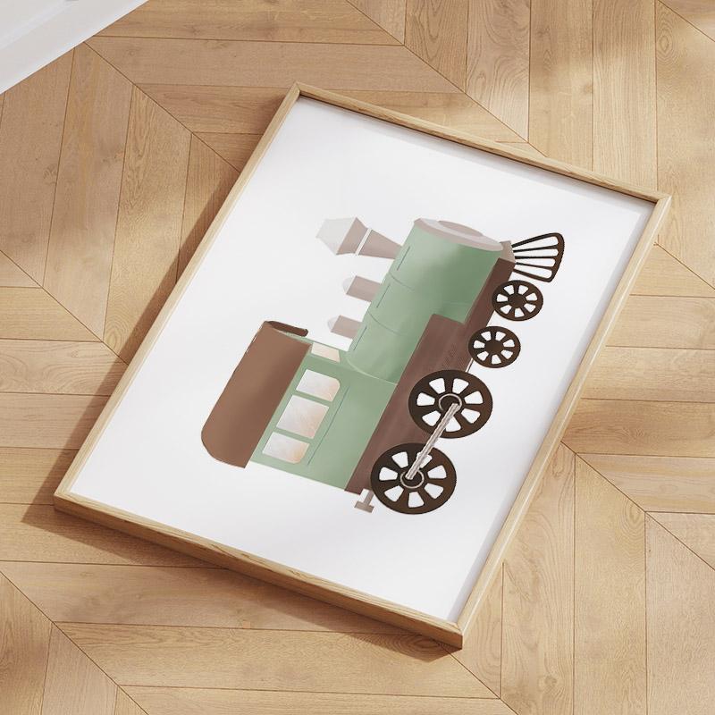 Sailboat Rocket Hot Air Balloon Plane Train Car Wall Art Nordic Posters Painting Cartoon Pictures Kids Room Decor Canvas Prints