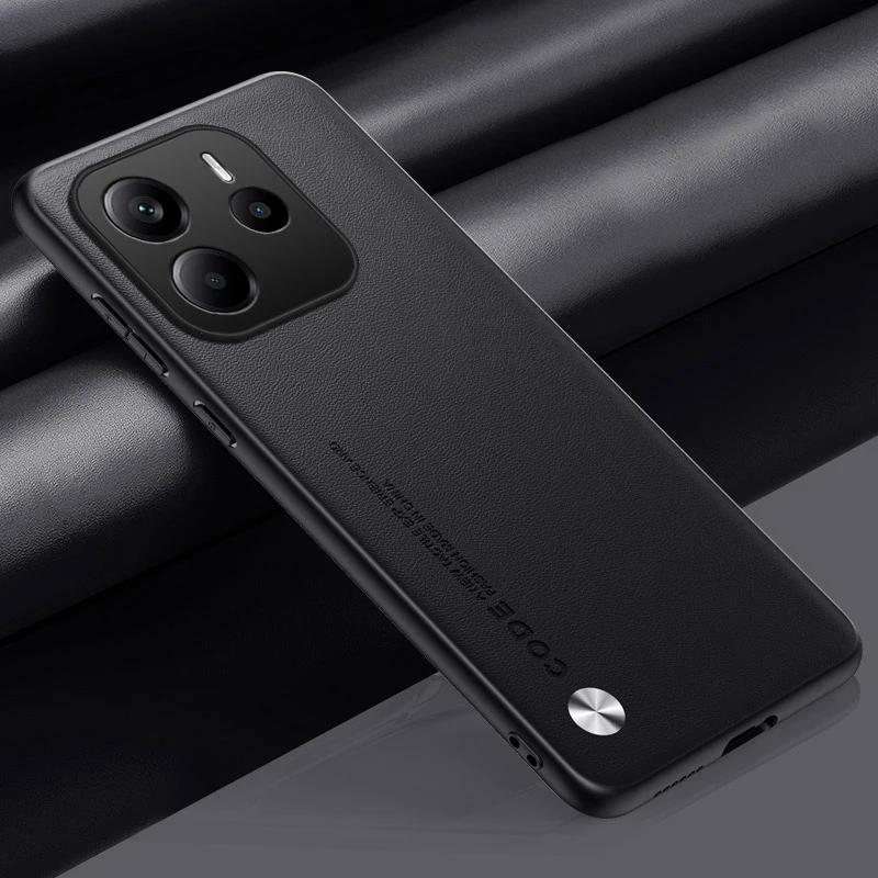 Luxury PU Leather Case For Xiaomi Redmi Note 14 4G Note14 Back Cover Silicone Protection Phone Case For Redmi Note 14 5G Coque