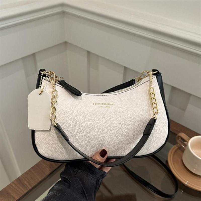 Elegante Dames PU Leer Crossbody Tas Klassieke Kleine Schoudertas voor Alle Gelegenheden white