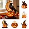 Centros de Mesa Sazonais de Outono Lâmpada de Resina Abóbora de Halloween, Decoração de Mesa Brilhante Gótica para Casa, Decorações Fantasia Assustadora Dragão Fantasma Preto