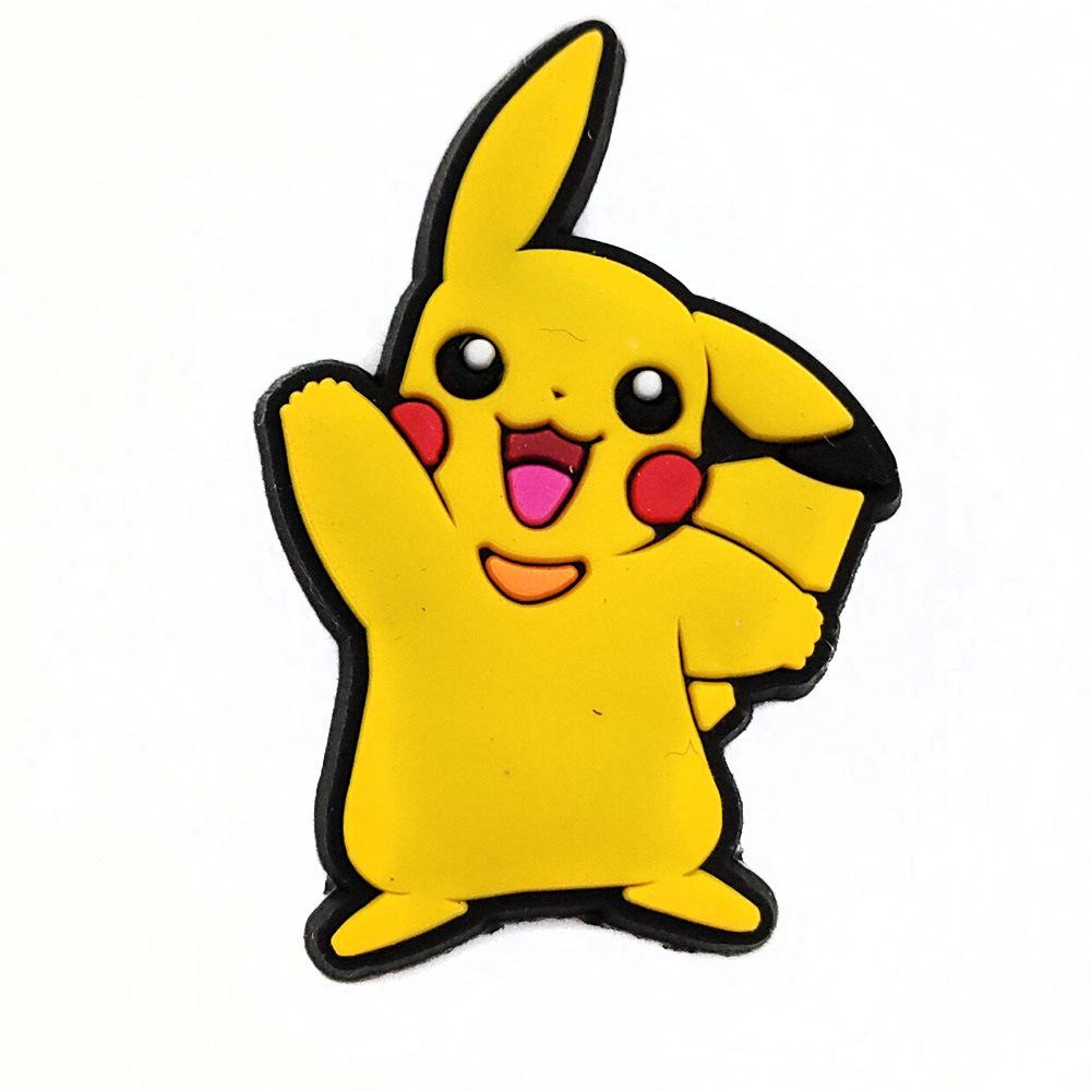 Cartoon Pokemon Pikachu Clogs mit Blumenschnallen - Weiche Gummi-Schuhaccessoires