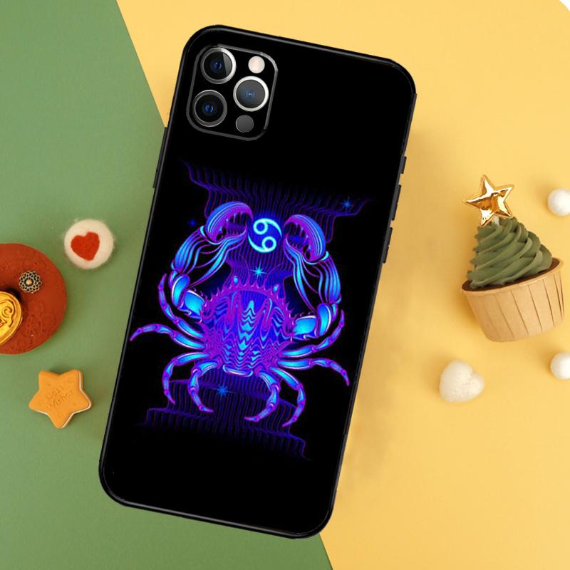 Neon Zodiac Signs Phone Case For iPhone 17 Pro Max 17Air 16E 15 14 13 12 11 16 Pro Max Mini Shockproof Cover iPhone 17Pro MAX