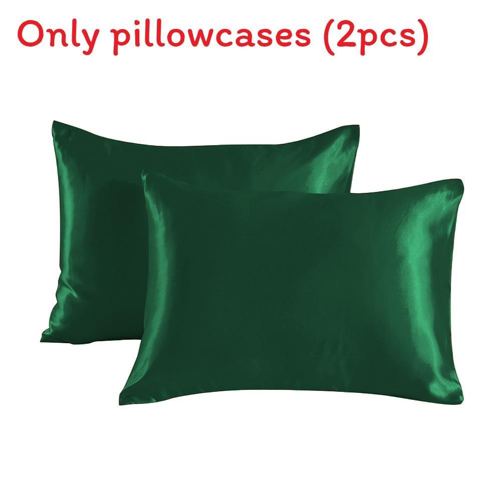 2pcs Soft Smooth Solid Color Double Sided Design Pillowcase With Hidden Zipper