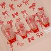 Redanco 5D Seashell & Red Bow 3D Embossed Nail Art Stickers - HE1566