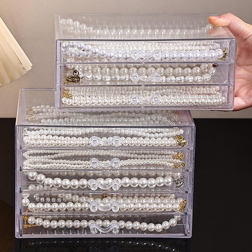 1pc Transparent necklace storage box, jewelry tray, necklace display cabinet, suitable jewelry storage drawer for women