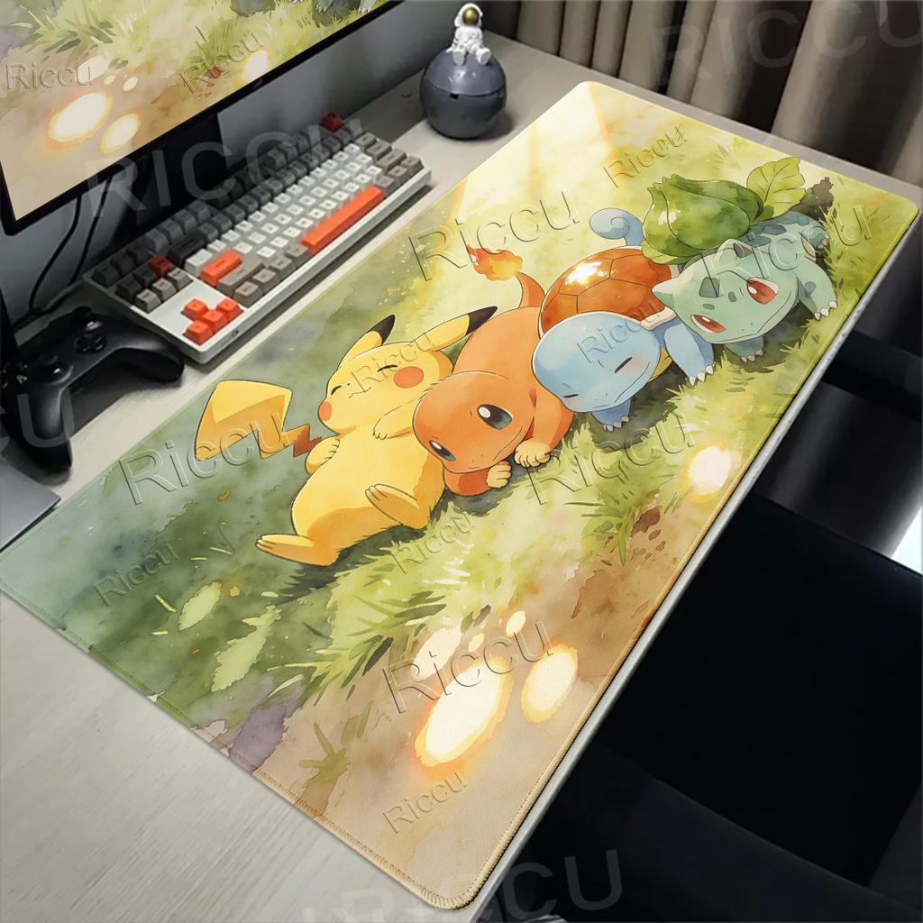 Mousepads Large Game Rubber Table Mat Computer Keyboard Pad P-Pokemon Pattern PC Offices Gamer Accessories Carpet Kawaii Deskrug
