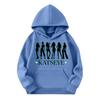 Girls' Fashion Long-Sleeve Hooded Sweatshirt with Print and Pockets
