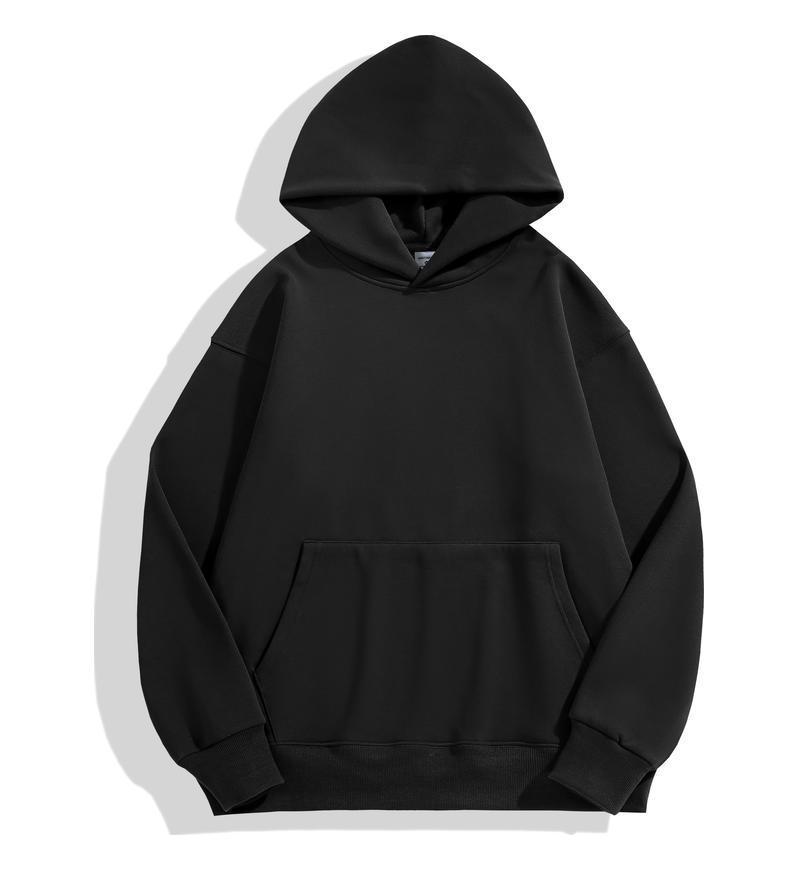 500g Drop Shoulder Fleece Hoodie with Pockets – Thick, Loose Fit Sweatshirt for Couples