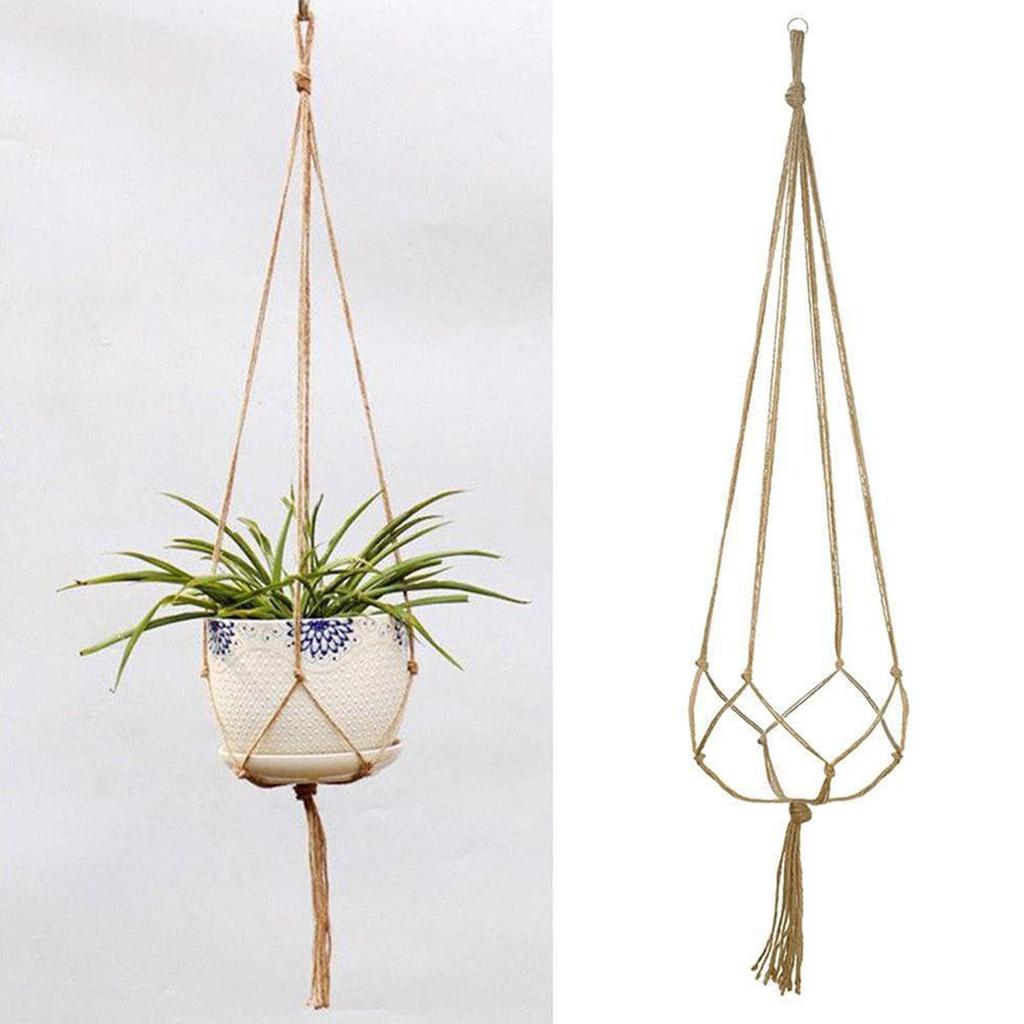 Hanging Handwoven Basket Macrame Decorative Flower Pot Holder for Indoor and Outdoor Use Photo Props