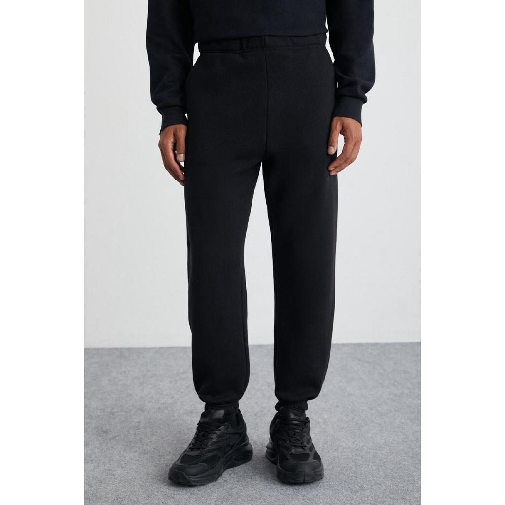 Burnham Men's Organic Fabric Fleece Inside Comfortable Cut Elasticized Jogger Black Sweatpants