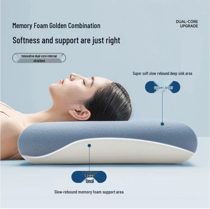 Slow Rebound Deep Sleep Memory Foam Pillow with Neck Support