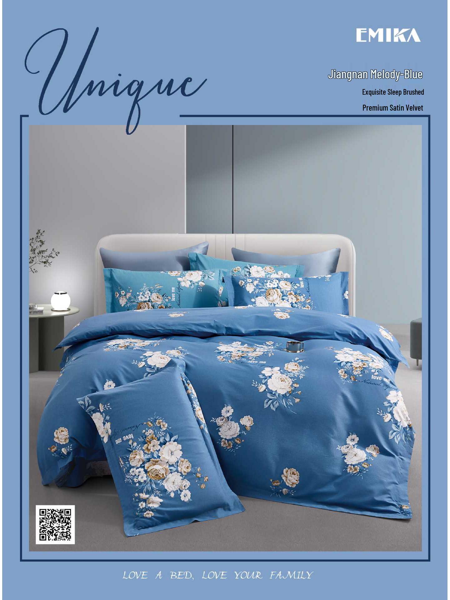 

Комплект постельного белья из чистого хлопка с начесом с принтом - Четыре предмета Full Process Thickened Brushed Cotton