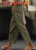 Casual Cotton Pants With Lace Patchwork And High Waist For Womens Fall Fashion