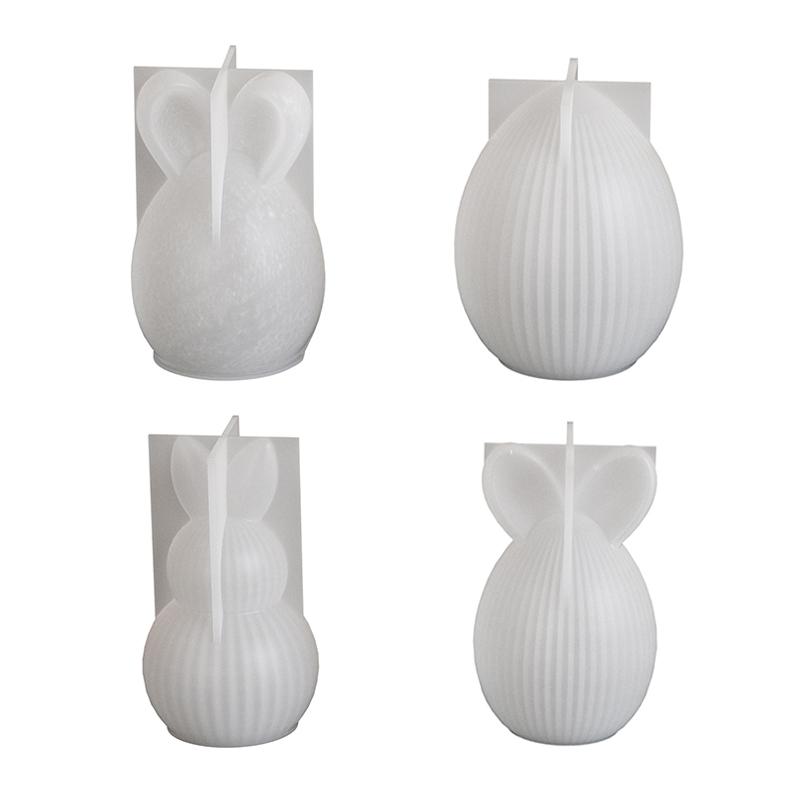 3D Easter Bunny Candle Mold Rabbit Egg Scented Candle Silicone Molds Resin Casting Silicone Mold for DIY Soap Plaster Crafts