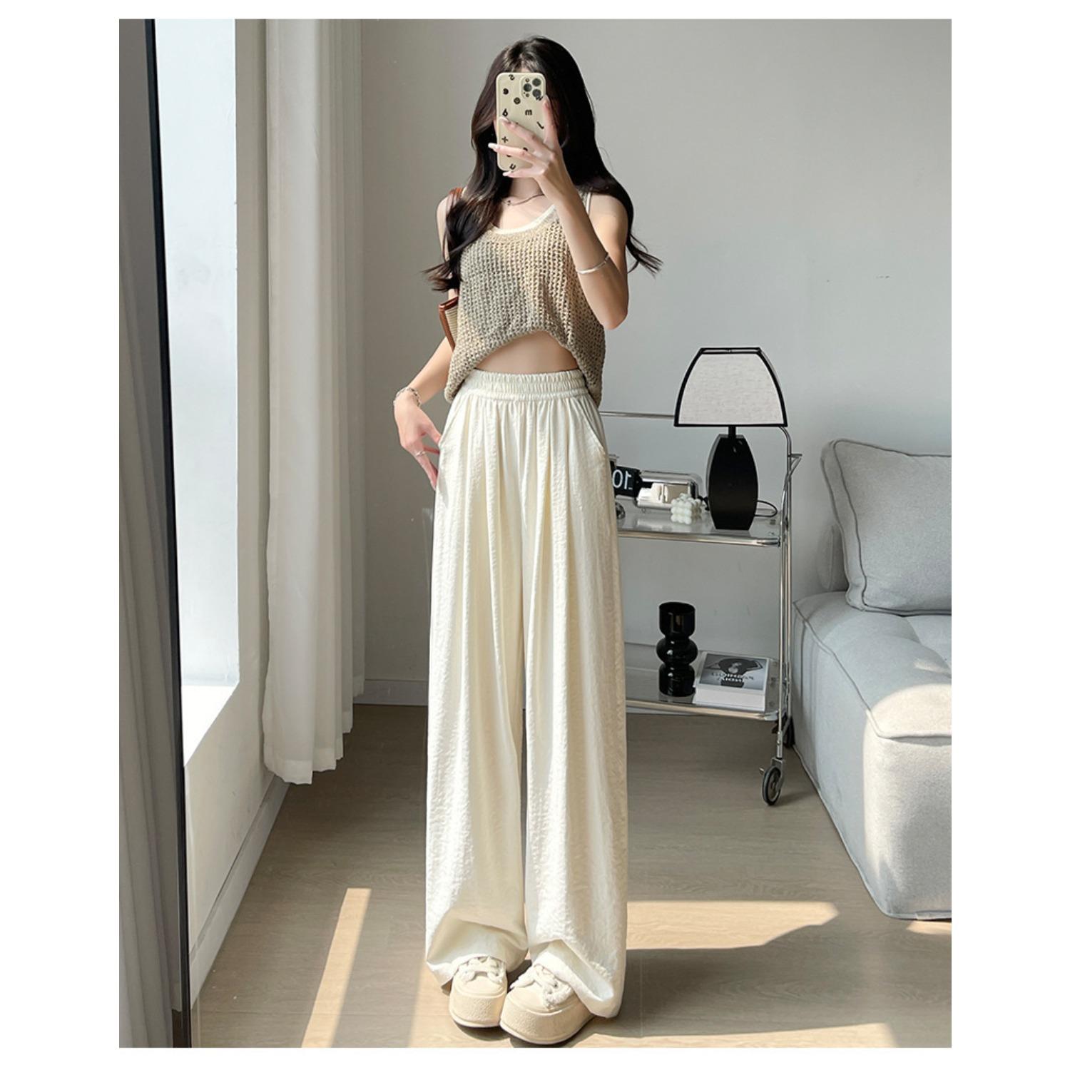 Women s High Waist Wide Leg Pants Loose Fit Casual Flowy Summer Trousers Palazzo Pants M