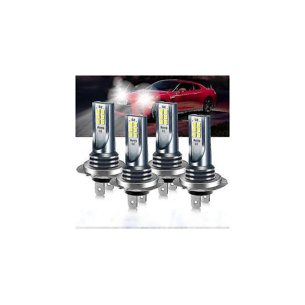 4 Stück H7 LED Scheinwerferlampen-Kit Fern- und Abblendlicht 6000K Weiß, 220W pro Kit, 60.000 lm, IP67, 360