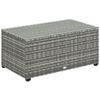 90 X 50cm Glass-Top Rattan Side Table - Light Grey