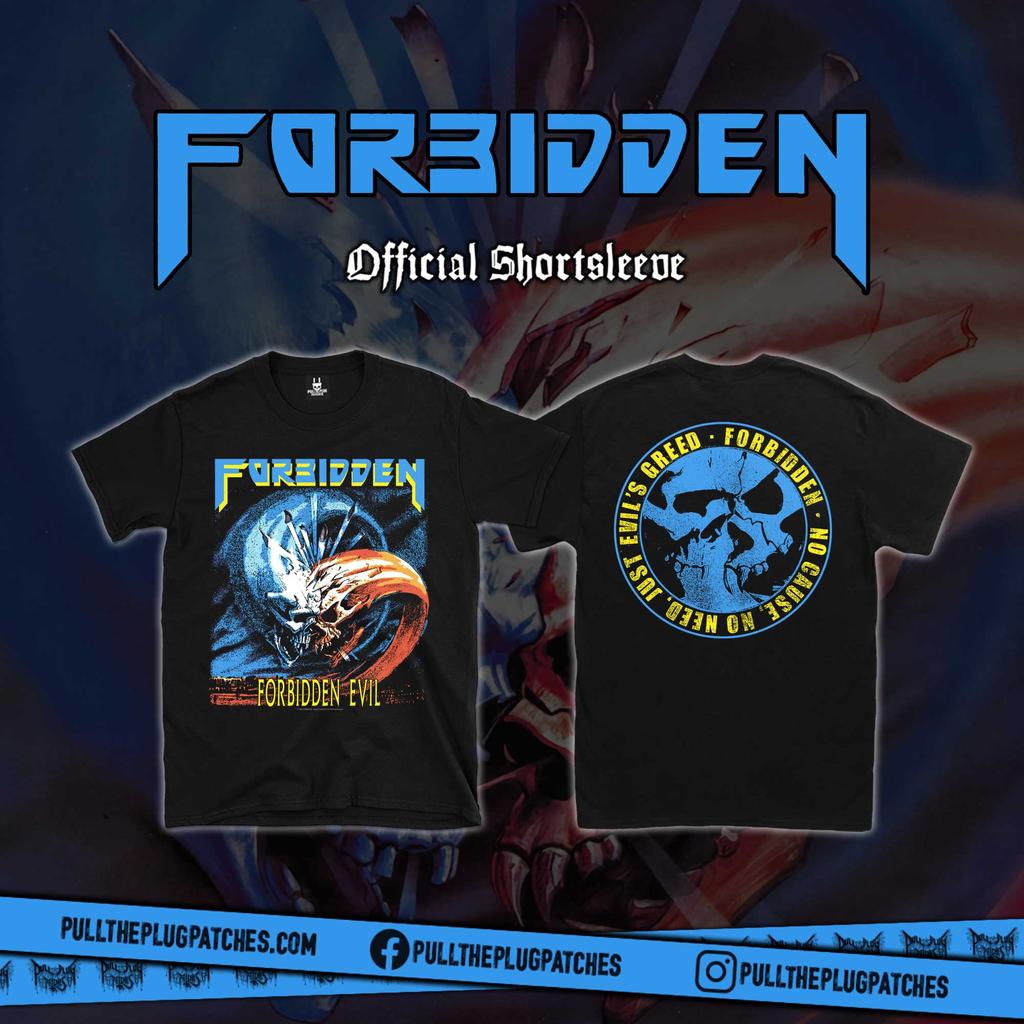 Forbidden 40 Years of Evil T-shirt Men Women Heavy Metal Death Rock Band Printed Cotton Oversized Short Sleeved Streetwear Y2k Female Male Clothing