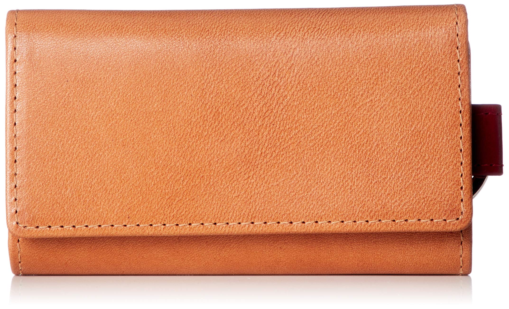 

House Key Case S9692 SADDLE LEATHER COLLECTION Leather Keychain [White Cox] NATURAL/RED [Item]