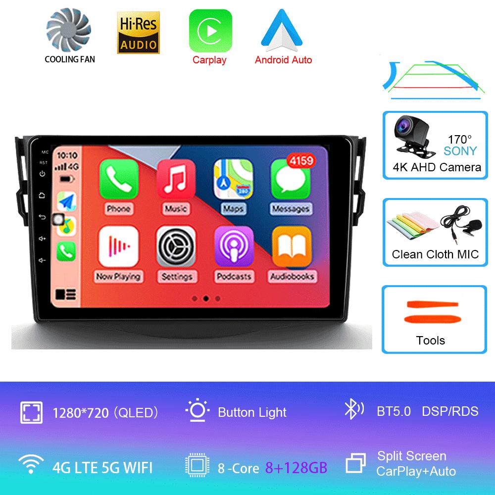 Car Radio Android 14 Carplay For Toyota RAV4 Rav 4 2005 2006 2007 - 2013 Navigation GPS Multimedia Player Stereo wifi+4G BT DSP