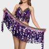2 Pieces, Bra With Sequined Tassels, Fringed Top, Belly Dance Skirt, Carnival, Club, Costumes