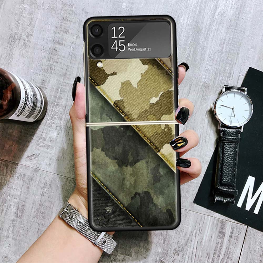 Camouflage Military Cases For Samsung Galaxy Z Flip 4 5 6 7 3 Z Flip7 Flip6 Flip4 Flip5 Flip3 5G Hard Shockproof Fundas Cover Ga