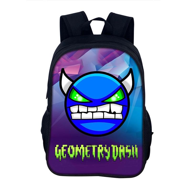 Geometry Dash Cartoon Rucksack Schultasche 40cm/15.7inch Rucksack Bücherrucksäcke Computerrucksack für Jungen Mädchen Bestes Geschenk