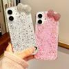 Epoxy glitter sequined bow mobile phone case for Apple 17Promax rhinestone Iphone16 women's 14 soft