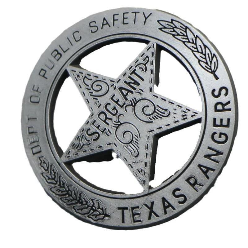 1Pc American Cavalry Badge Copy Texas Rangers Badges Pins Cosplay Prop Film Collectibles Medal Badge