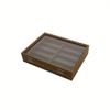 1pc 8 Grids Sunglasses Wooden Transparent Retro Storage Box with Latch, Velvet Display Cabinet,suitable for Women&men,lockable Multi Pair Glasses.